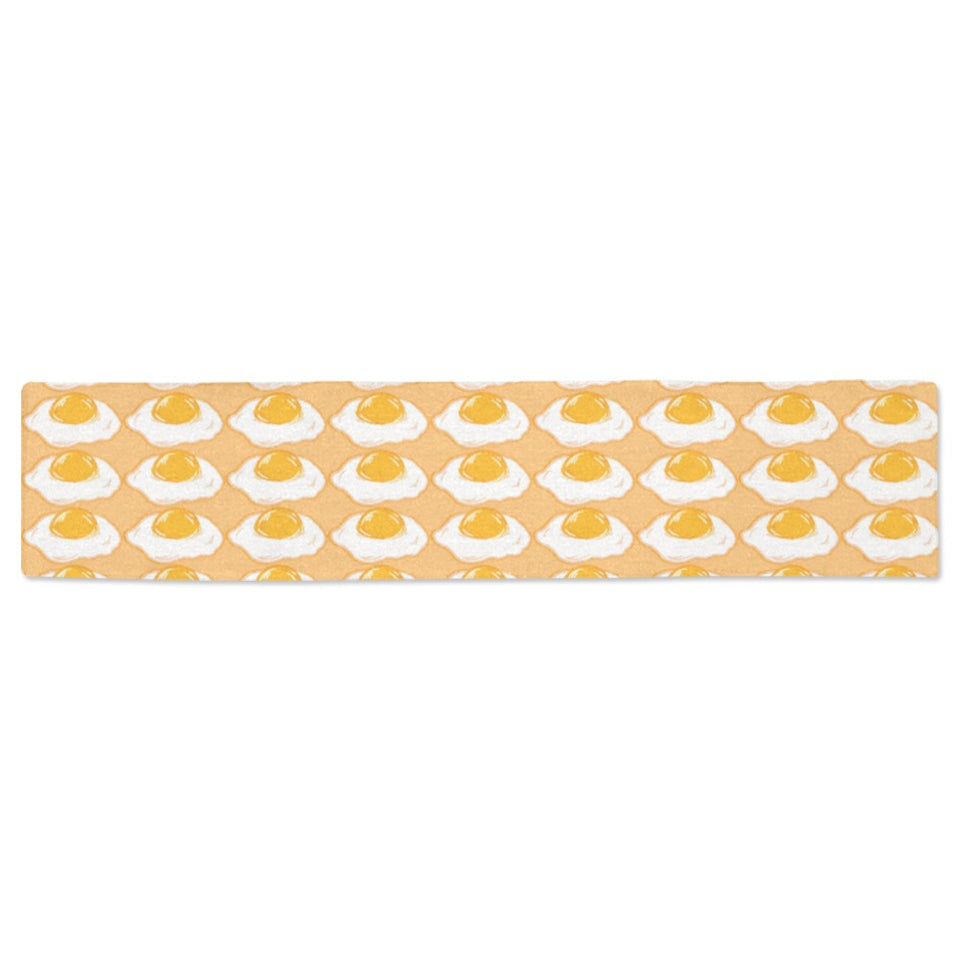 Fried Eggs Pattern Print Design 04 Table Runner