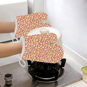 Popcorn Pattern Print Design 01 Heat Resistant Oven Mitts