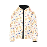 Teddy Bear Pattern Print Design 01 Kids' Boys' Girls' Padded Hooded Jacket