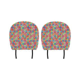 Rainbow Rectancular Pattern Car Headrest Cover