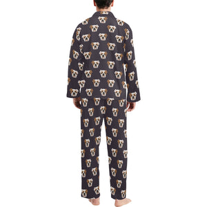 English Bulldog Pattern Print Design 03 Men's Long Pajama Set