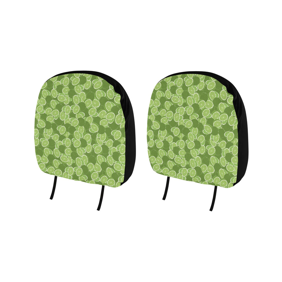 Lime Pattern Background Car Headrest Cover