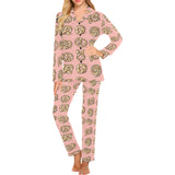 Pretzels Pattern Print Design 04 Women's Long Pajama Set