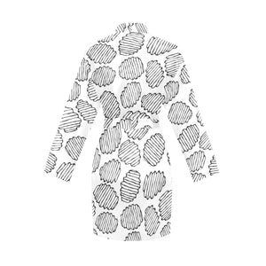 Potato Chips Pattern Print Design 03 Women's Long Sleeve Belted Night Robe