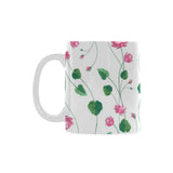Pink Lotus Waterlily Flower Pattern Classical White Mug (FulFilled In US)