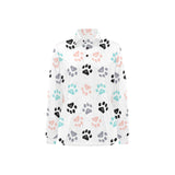 Dog Paws Pattern Print Design 02 Women's Long Sleeve Polo Shirt