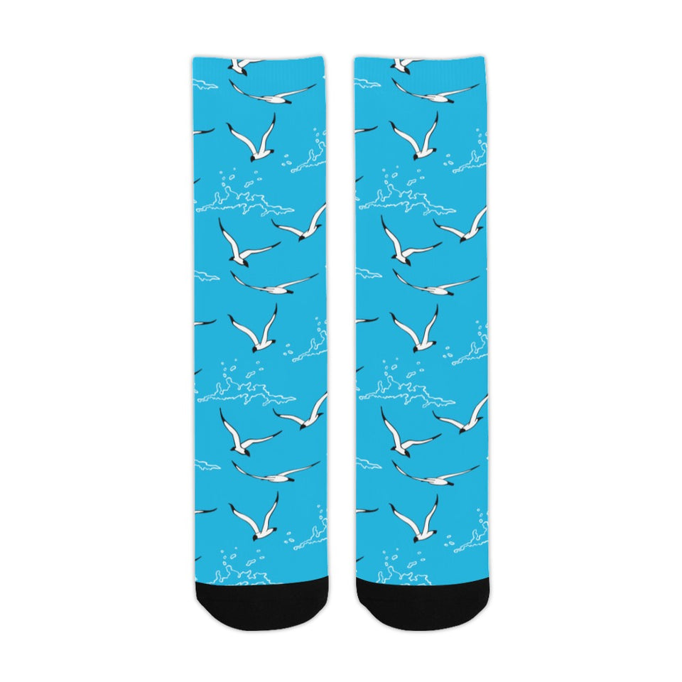 Seagull Pattern Print Design 05 Crew Socks