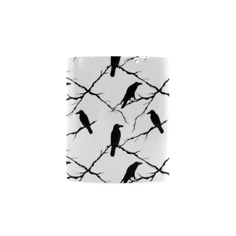 Crow Pattern Background Classical White Mug (FulFilled In US)