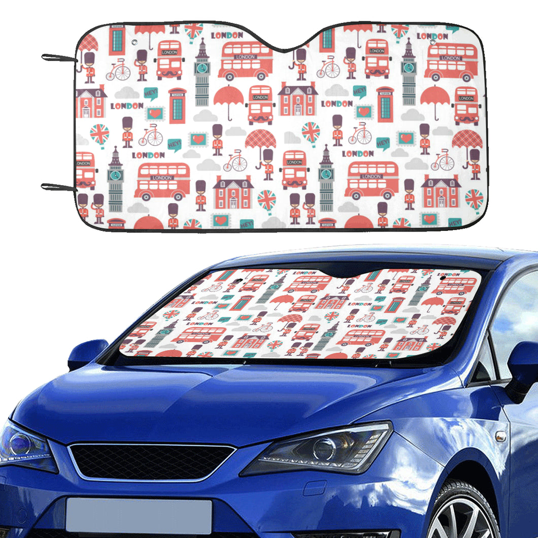 British Pattern Print Design 02 Car Sun Shade