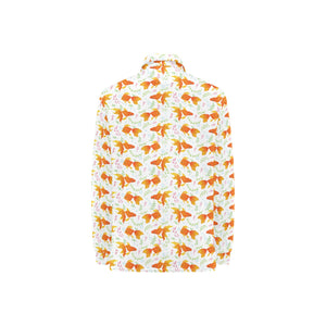 Goldfish Pattern Print Design 03 Women's Long Sleeve Polo Shirt