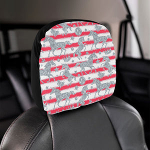 Unicorn Silver Pattern Car Headrest Cover