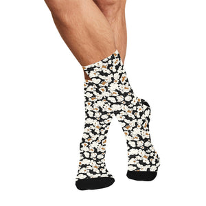 Popcorn Pattern Print Design 02 Crew Socks