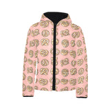 Pretzels Pattern Print Design 04 Kids' Boys' Girls' Padded Hooded Jacket