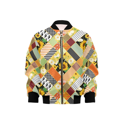 Sunflower Pattern Kids' Boys' Girls' Bomber Jacket