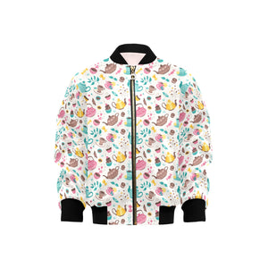 Tea pots Pattern Print Design 05 Kids' Boys' Girls' Bomber Jacket