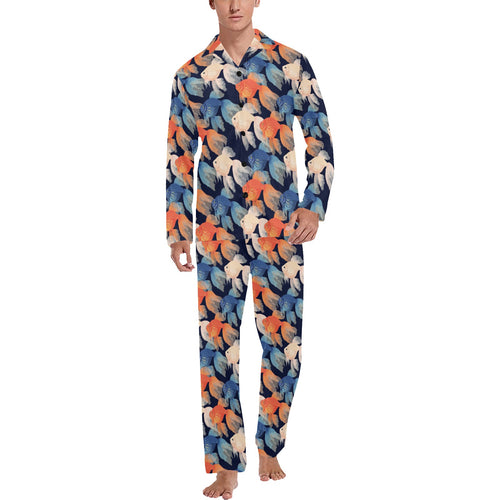 Goldfish Pattern Print Design 04 Men's Long Pajama Set