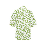 Green Peas Pattern Print Design 02 Women's All Over Print Hawaiian Shirt