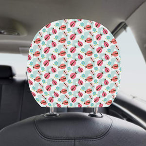 Ladybug Pattern Print Design 03 Car Headrest Cover