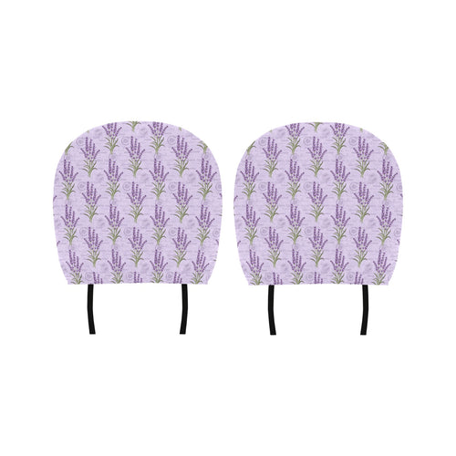 Lavender Pattern Background Car Headrest Cover