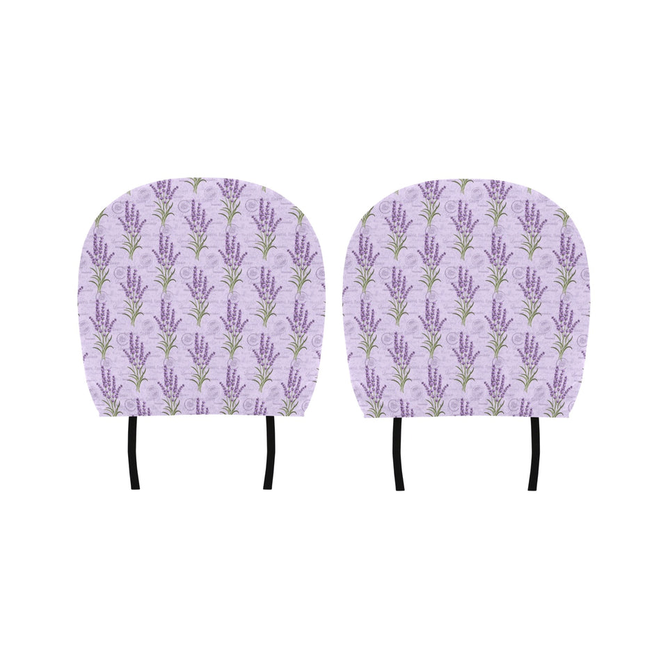 Lavender Pattern Background Car Headrest Cover