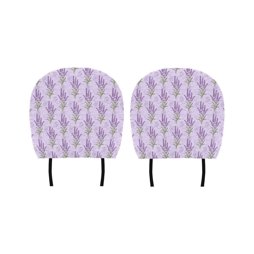 Lavender Pattern Background Car Headrest Cover