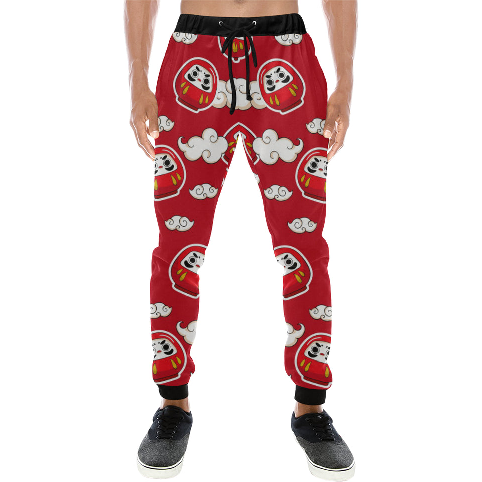 Red Daruma Cloud Pattern Unisex Casual Sweatpants