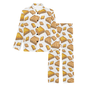 Bread Toast Pattern Print Design 03 Men's Long Pajama Set