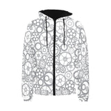 Gear Pattern Print Design 05 Men's Padded Hooded Jacket(ModelH42)