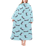 Piano Pattern Print Design 05 Blanket Robe with Sleeves