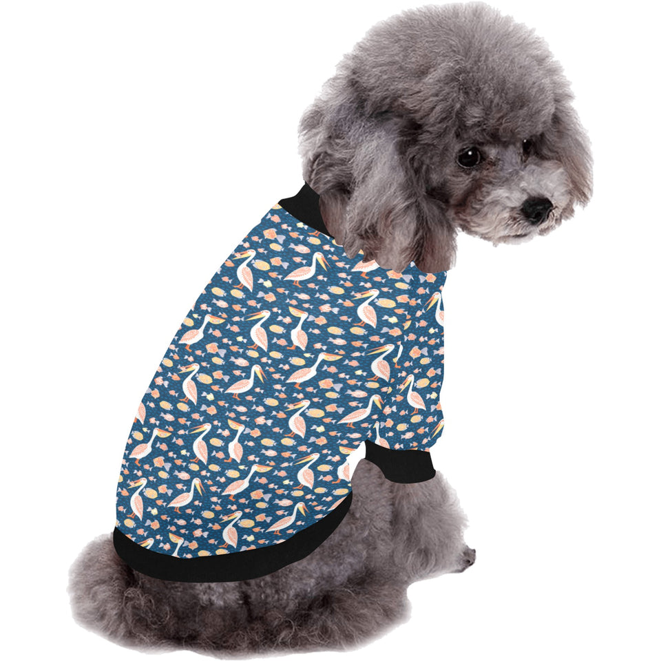 Pelican Pattern Print Design 01 All Over Print Pet Dog Round Neck Fuzzy Shirt