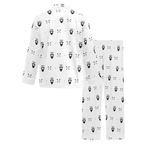 Mustache Beard Pattern Print Design 01 Men's Long Pajama Set