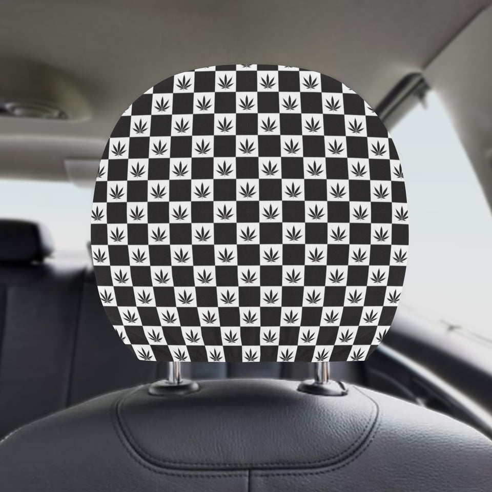 Canabis Marijuana Weed Pattern Print Design 04 Car Headrest Cover