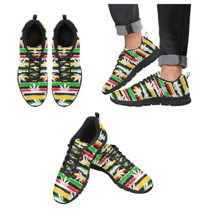 Canabis Marijuana Weed Pattern Print Design 01 Men's Sneakers Black