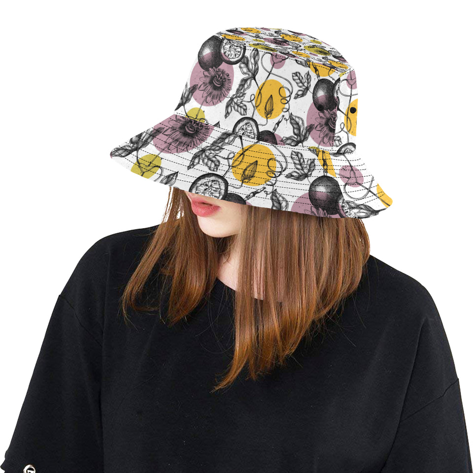 Passion Fruit Pattern Background Unisex Bucket Hat