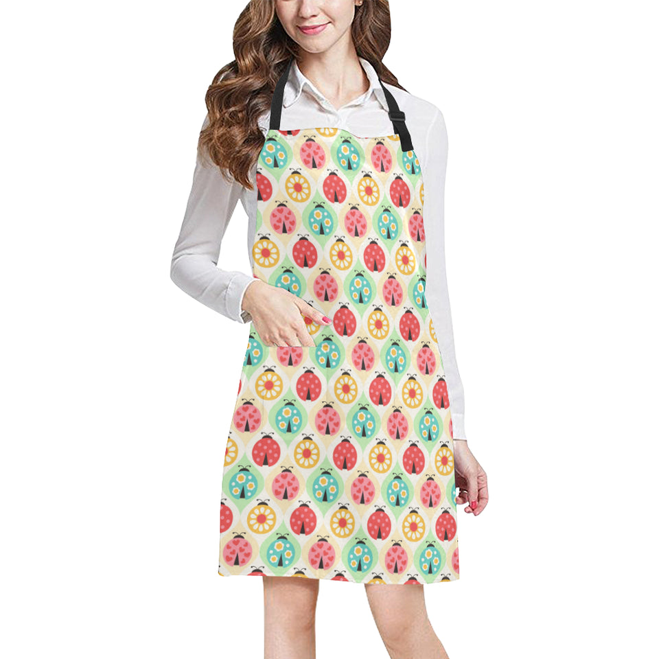 Ladybug Pattern Print Design 02 Adjustable Apron