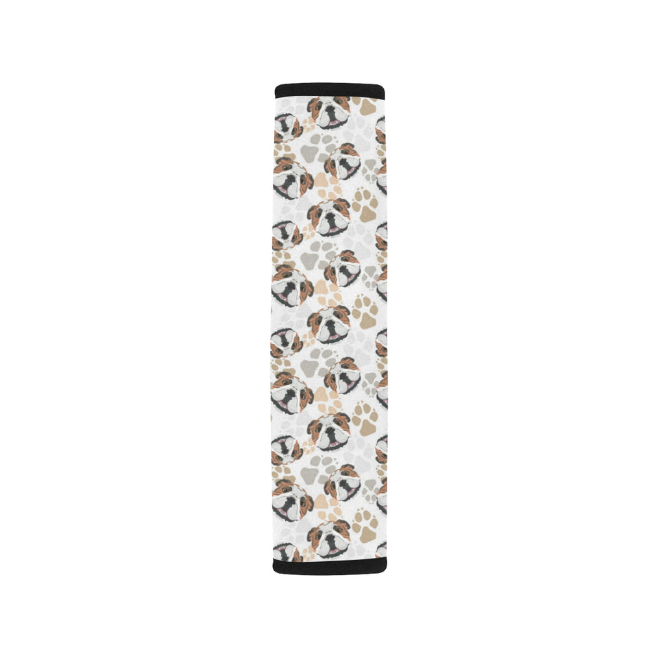 English Bulldog Pattern Print Design 01 Car Seat Belt Cover