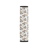 English Bulldog Pattern Print Design 01 Car Seat Belt Cover