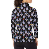 Pigeon Pattern Print Design 04 Women's Long Sleeve Polo Shirt