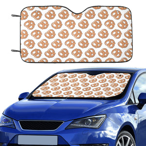 Pretzels Pattern Print Design 05 Car Sun Shade