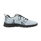 Mermaid Dolphin Pattern Men's Sneakers Black