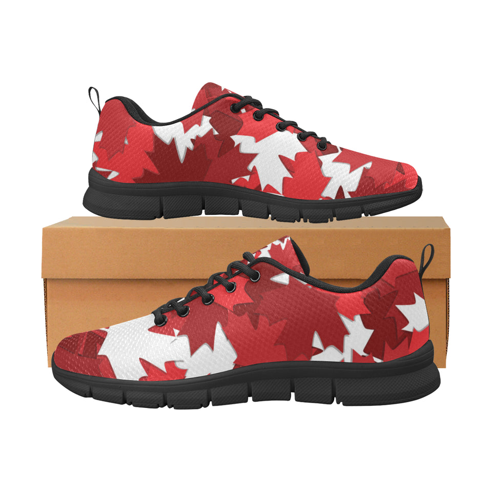 Canadian Maple Leaves Pattern Men's Sneakers Black