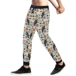 Toucan Flower Pattern Unisex Casual Sweatpants