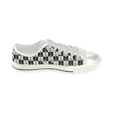 Anchor Black and White Patter Women's Low Top Canvas Shoes White