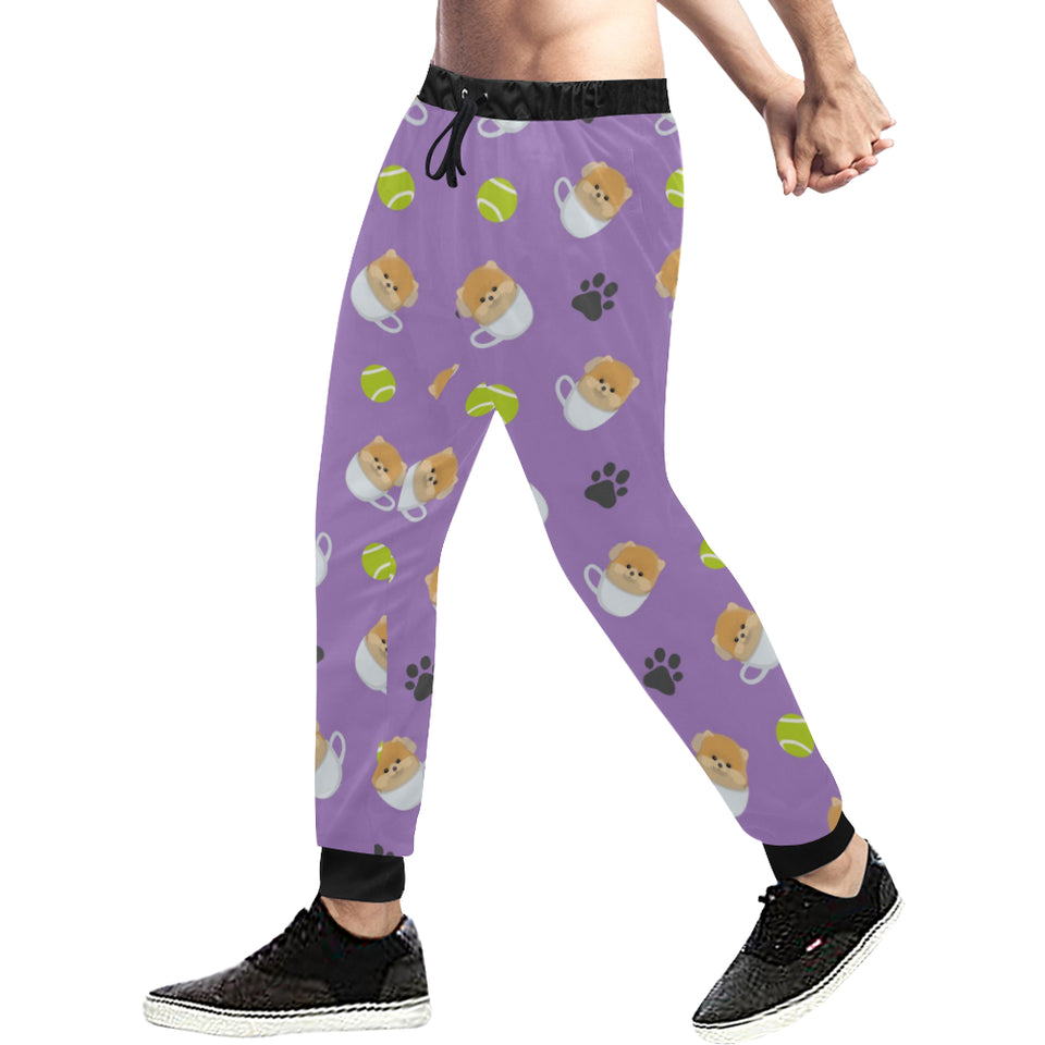 Pomeranian in Cup Pattern Unisex Casual Sweatpants