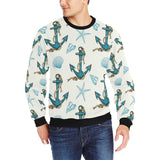 Anchor Shell Starfish Pattern Men's Crew Neck Sweatshirt