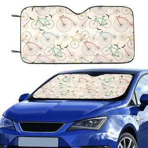 Bicycle Pattern Print Design 04 Car Sun Shade