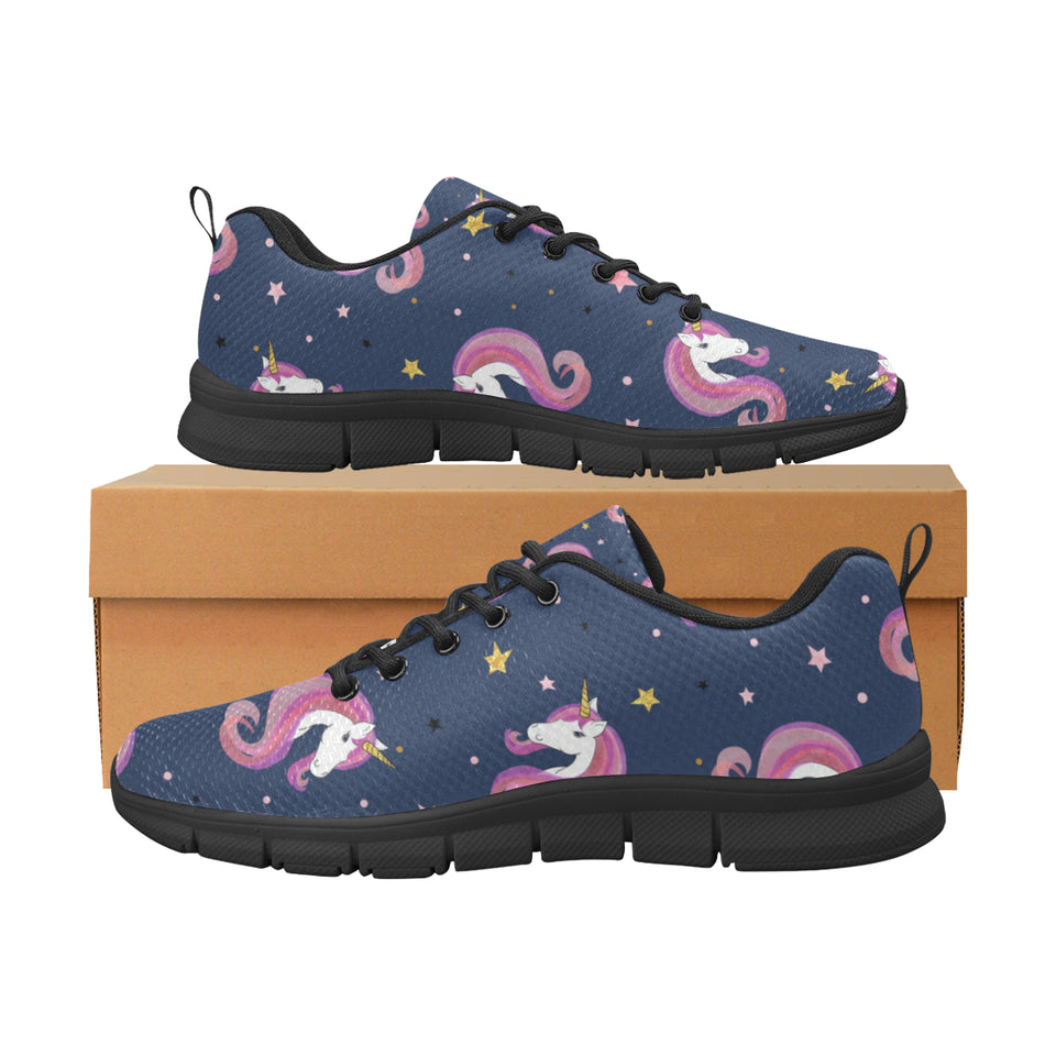 Unicorn Head Pattern Men's Sneakers Black