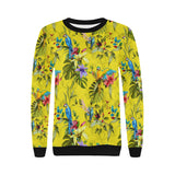 Colorful Parrot Pattern Women's Crew Neck Sweatshirt
