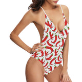 Red Chili Pattern Women's One-Piece Swimsuit