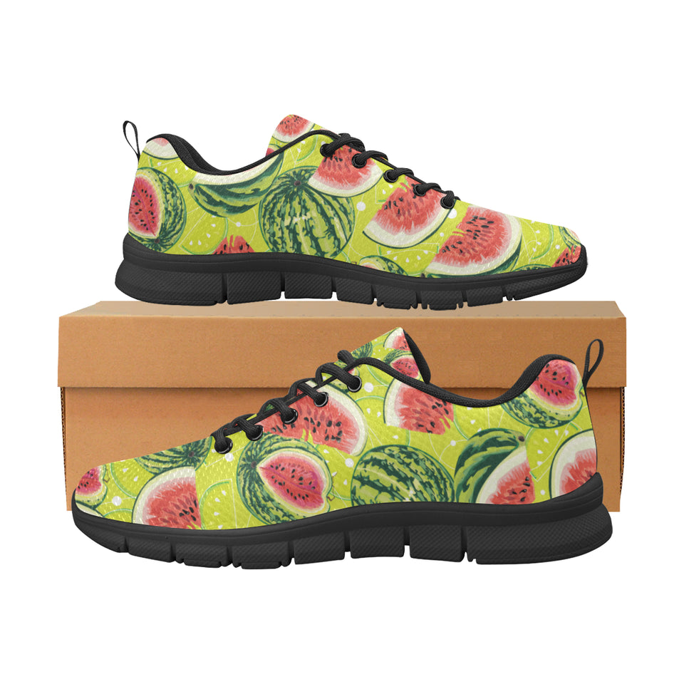 Watermelon Theme Pattern Men's Sneakers Black